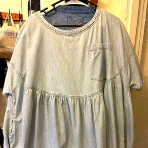 Light Blue Denim Tunic Top
